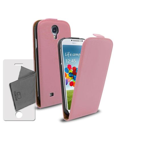 Caseink - Coque Housse Etui Pour Samsung Galaxy S4 I9500 À Clapet Croute De Cuir Rose