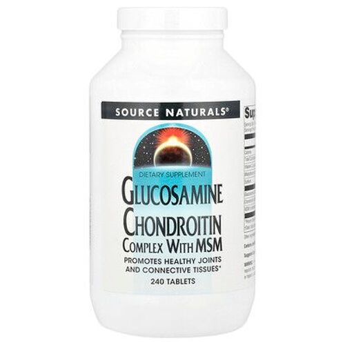 Source Naturals, Complexe De Glucosamine Et De Chondroïtine Au Msm, 240 Comprimés 