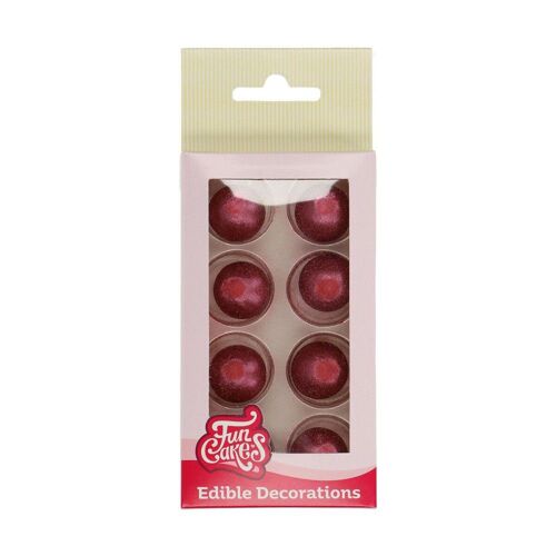 8 Perles Chocolat 2cm Rubis