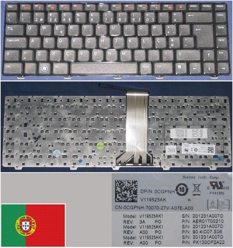 Clavier Qwerty Portugais / Portuguese Pour DELL ** / New Inspiron 14R**, Inspiron N4110 M4110 N4050 M4040 N5050 M5050 M5040 N5040, Dell XPS L502, DELL Vostro 3550 Series, Noir / Black, Noir-frame,