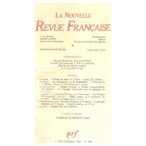 La Nouvelle Revue Française N°380 / Eo Numerotée Sur Velin ( N° 6)