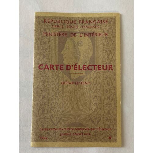 Carte D’Électeur, 1956