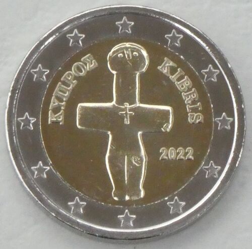 2 Euros Chypre 2022: Idole De Pomos- Effigie Nationale- Unc