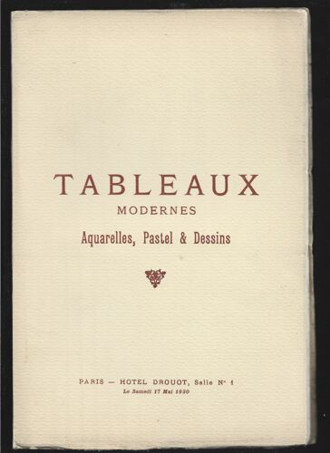 Vente Drouot . Tableaux Modernes 17 Mai 1930 Par Me Lair Dubreuil