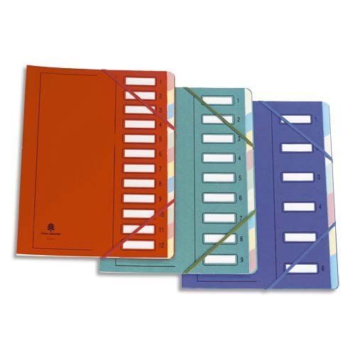 Extendos Trieur En Carte Forte Vernie 6 Compartiments Bleu Mon Dossier