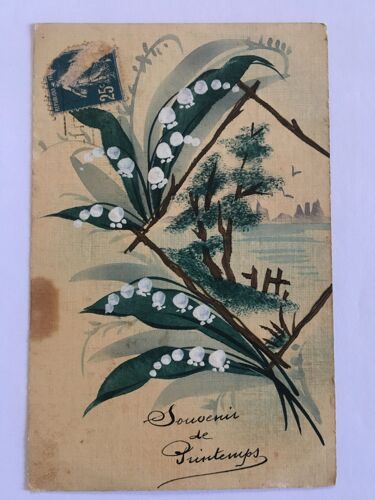 Carte Postale Ancienne-Peinte À La Main- Muguet- 1920