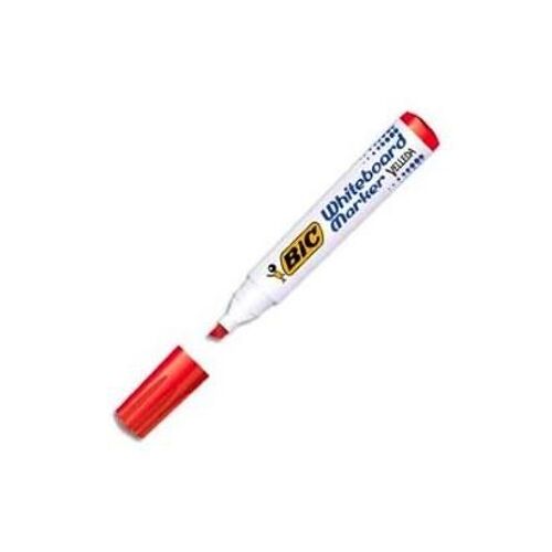Bic Lot De 3 Marqueurs Tableau Blanc Velleda 1751 Pte Biseau Rouge