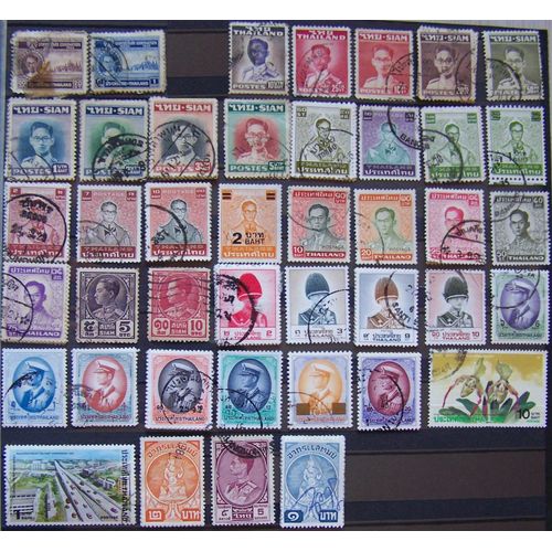 Lot De 43 Timbres De Thaïlande