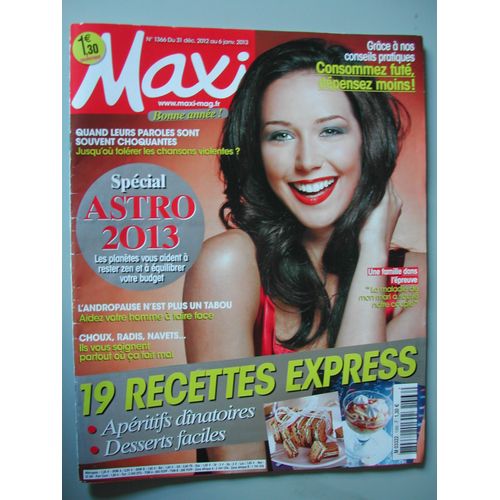 Maxi N°1366 - Astro 2013 - Recettes Express - Andropause