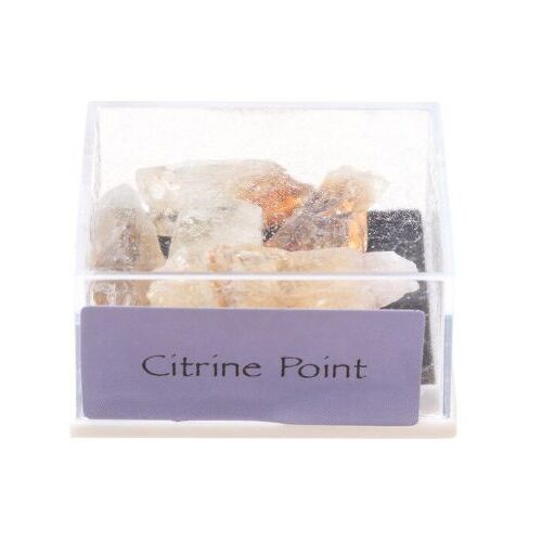 Citrine Point Pur Minéraux De Collection 2 Pierres Précieuses D'energie Naturelle Non Polie + Boite Cadeau Vitrine Offerte Apaise Et Tonifie Le Corps Et L'esprit
