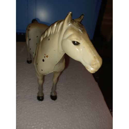 Cheval Blanc Tachete De Noir 15 Cm