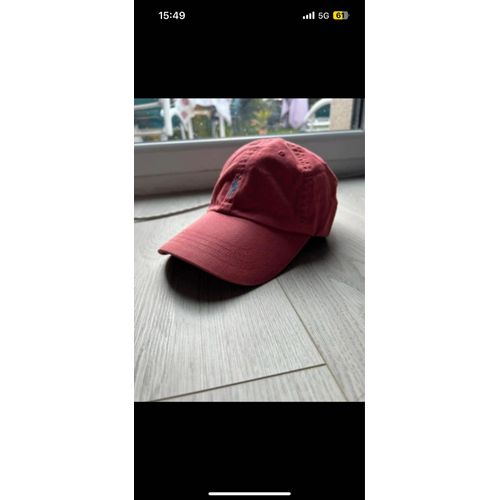 Casquette Ralph Lauren Bordeaux Logo Brodé Bleu Coton Unisexe