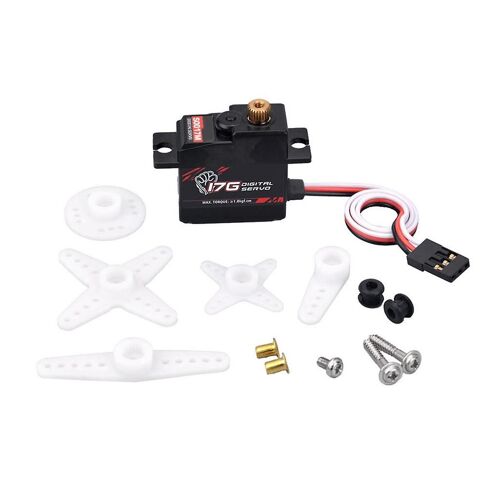 Servo Numérique À Engrenages Métalliques 17g Et Bras Servo En Métal S0017m Pour C14 C24 Mn D90 Mn99s Rc Car Upgrade Par