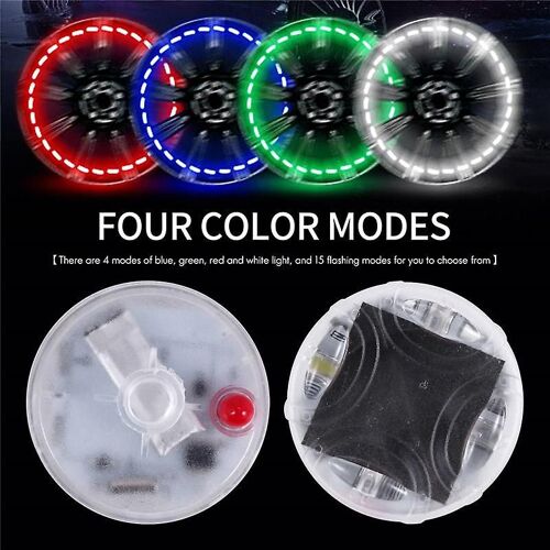 4pcs Solar Car Tire Wheel Lights Led Tire Air Valve Cap Light Motion Sensors Flashing Colorful Nozz