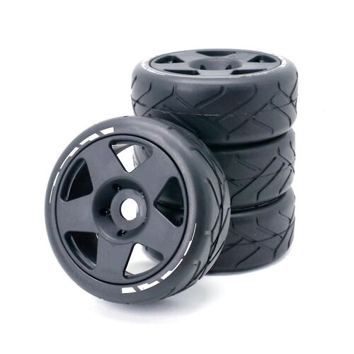 For Raytheon 17mm Adapter, 1/8 Rc Remote Control Flat Running Trolley Tire,Black