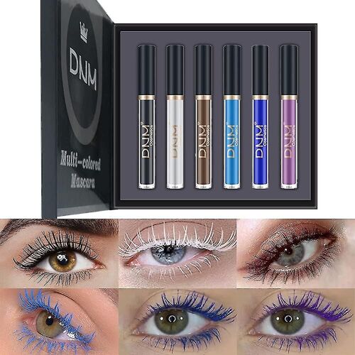 6 Colors Colorful Mascara Set, Rainbow Colorful Waterproof Mascara 3d Fiber Lash Mascara Volume Eye Lash 