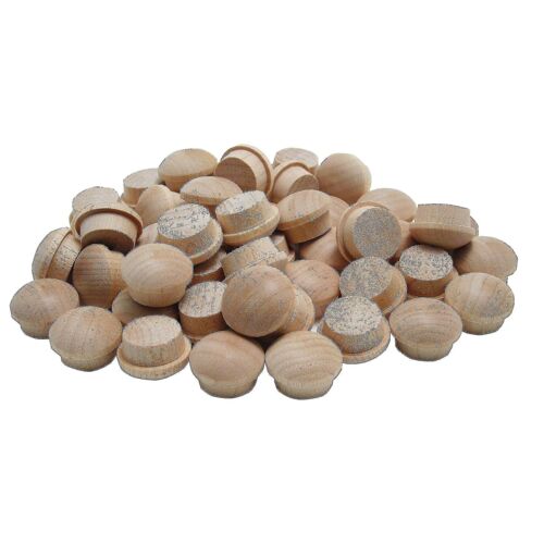 2024 100Pcs Bouchons de trou de vis Bouchons de bouton en bois Bouchons de bois de champignon Couvercles de vis en bois Boutons pour meubles