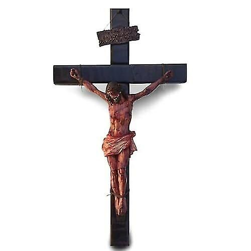 2024 Catholique Jésus Croix Figurine En Résine Debout Crucifix Prière Statue Artisanat Pour Maison Salon Chambre Église Chrétienne