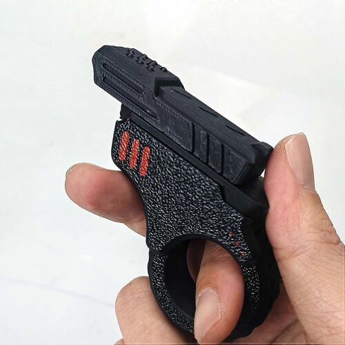 Fidget Slider 3d Printed Toy Gadget Novelty Toys Stress Relief Relax Edc Gyro Finger Ring (Black)