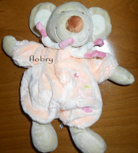 Doudou Souris Bout'chou Saumon Orange Abricot Boutchou Peluche Carrefour Pyjama Avion Nuage