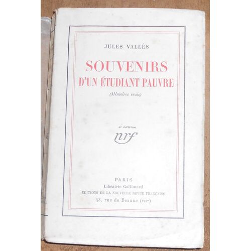 Souvenirs D'un Etudiant Pauvre (Mémoires Vrais)