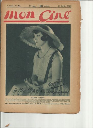 Mon Ciné (25 Janvier 1923)  N° 49 : Maggy Thery - Charles Bryant - Maë Marsh - Tom Mix - Pola Negri - Bert Lytell..