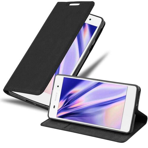Cadorabo Housse compatible avec Sony Xperia E5 en NOIR NUIT - Étui de protection avec fermeture magnétique, fonction de support et compartiment pour carte