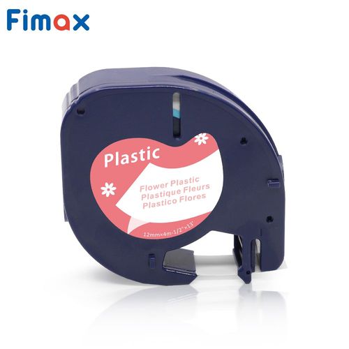 Ruban d'étiquettes en plastique multicolore,compatible avec Dymo LetraTag,d'étiquettes,91201,91200,12267,91202,LT100H,91330 T,100mm - Type Black on Flower