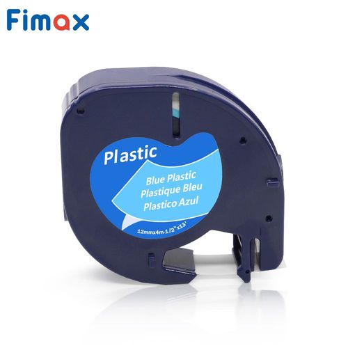 Ruban d'étiquettes en plastique multicolore,compatible avec Dymo LetraTag,d'étiquettes,91201,91200,12267,91202,LT100H,91330 T,100mm - Type Black on Blue