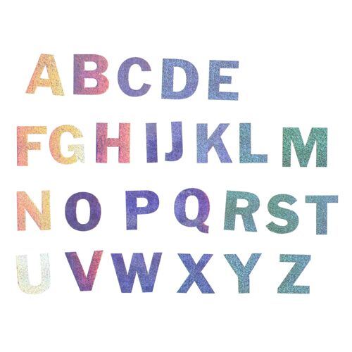 Sticker Holographique Alphabet 4cm 50 Pièces