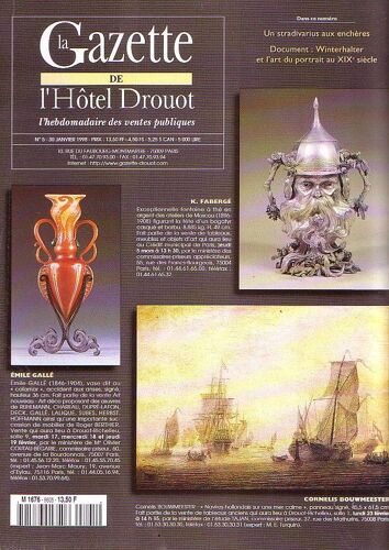 Gazette Hôtel Drouot N° 5 Du 30 Janvier 1998 -Un Stradivarius Aux Encheres / Winterhalter /Galle