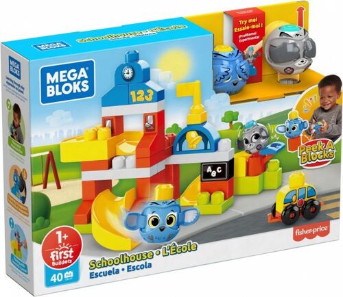 Mega Bloks First Builders Coucou Blocs Coffret L'école, Jeu De Construction, 40 Pièces, Jouet Pour Enfant Et Bébé Dès 1 An, Grj19