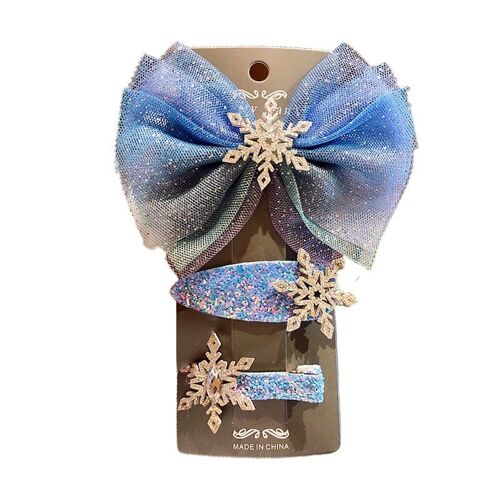 Pinces À Cheveux Colorées En Forme De Flocon De Neige Pour Enfant, Accessoires Pour Bébé Fille, Princesse, 3/4 Pièces 