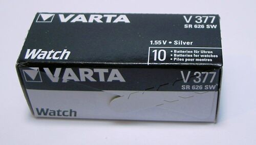 BOITE DE 10 PILES MONTRE 377/SR626SW VARTA