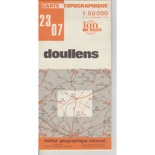 Carte Ign 1:50000 Feuille 23-07 Doullens