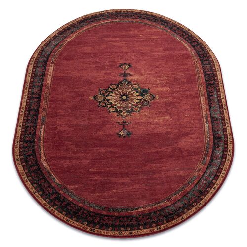 200x300 Cm Tapis En Laine Polonia Ovale Samarkand Rubis