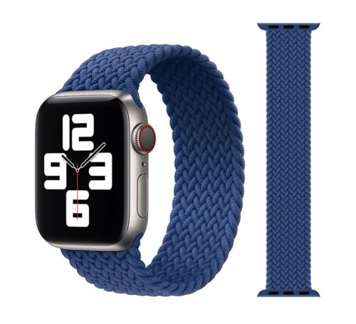 Bracelet Montre Apple Iwatch Tressé Bleu 38/40mm Taille M