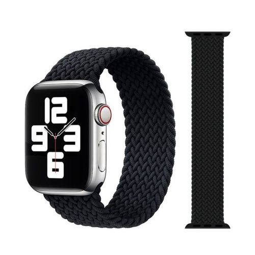 Bracelet Montre Apple Iwatch Tressé Noir 42/44mm Taille S