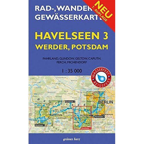 Rad-, Wander- Und Gewässerkarte Havelseen 3: Werder, Potsdam 1 : 35 000