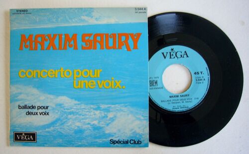 Maxim Saury 45t 2 Titres 1960 Concerto Pour Une Voix ( Saint Preux) Original