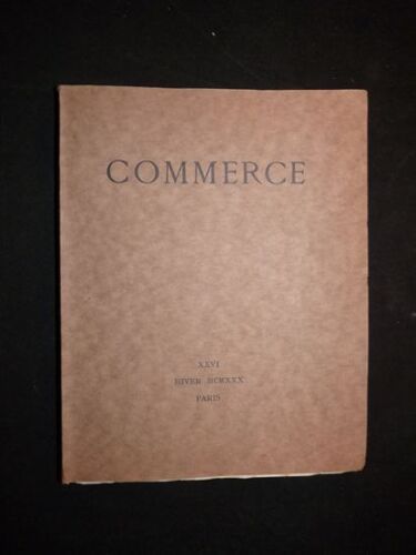 Commerce. Hiver 1930 - Cahier Xxvi