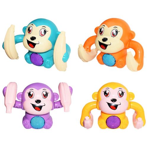 Singe à bascule électrique, jouet pour bébé, musique légère, modèle Animal, commande vocale, dessin animé, banane roulante