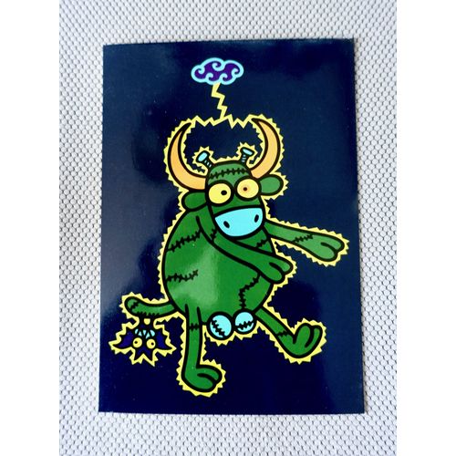 Carte Postale Illustrateur Taureau "La Foudre De Vie" .Mikel Urmeneta, Fabrique Kukuxumusu Pampelune, Navarre, Espagne. Collection : Numéro G 192. Cp Humour, Jeunesse, Bd.