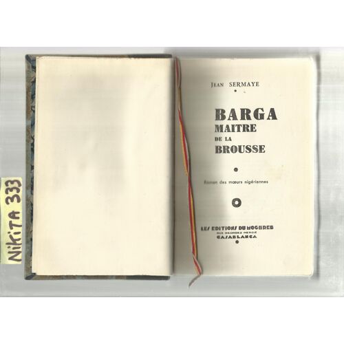 Barga Maitre De La Brousse Roman De Moeurs Nigérienne.