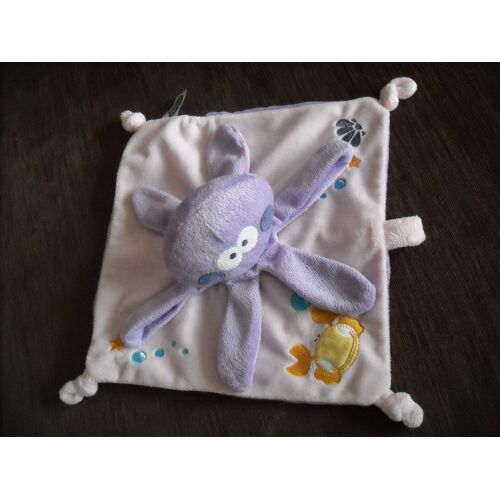 Doudou Plat Pieuvre Mauve Et Rose Mots D'enfants