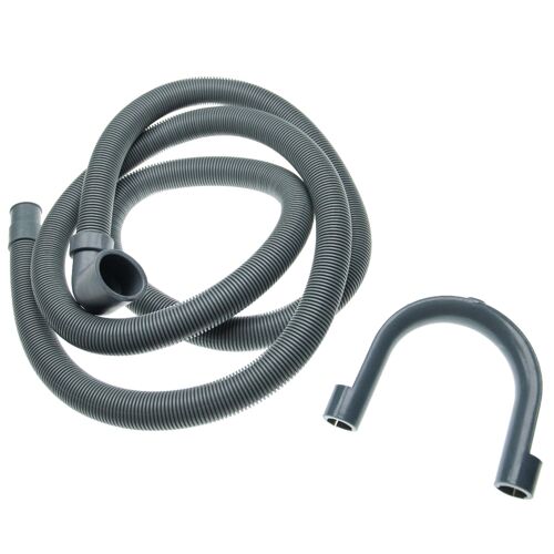 vhbw Tuyau de vidange pour compatible avec les machines à laver et laves vaisselles - 22/29mm connexion coudée, gris