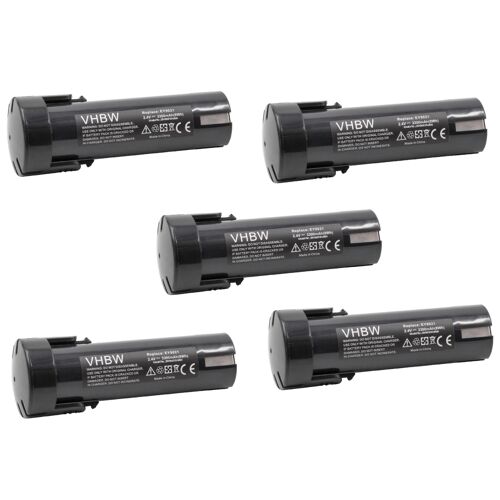 vhbw 5x Batterie remplacement pour Panasonic 6538 1, 6539 6, 6540 1, 6545 6, 6546 6, 6547 1, 6550 20 pour outil électrique (3300mAh NiMH 2,4V)