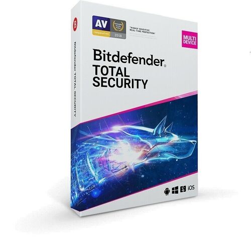 Bitdefender Total Security 2021 - 2 Appareils 1 An For Windows, Mac, Android, Ios