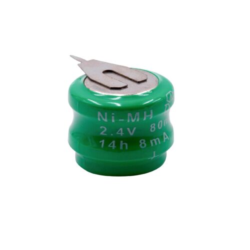 vhbw NiMH pile bouton de remplacement pour type V80H 2 épingles 80mAh 2,4V convient pour les batteries de modélisme etc.