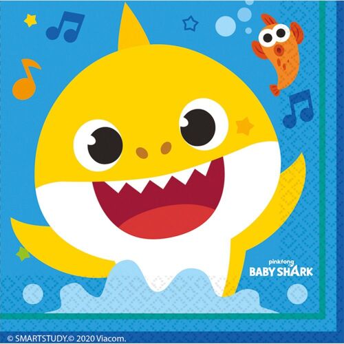 16 SERVIETTES EN PAPIER 33X33CM BABY SHARK